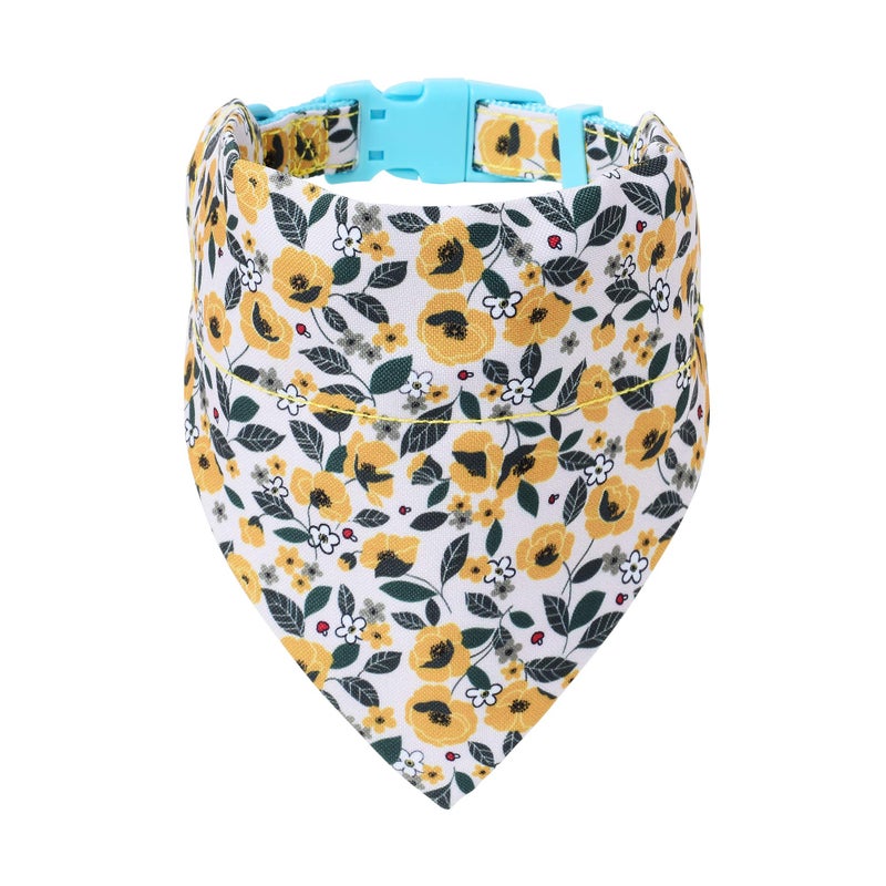 Mile High Life | Girl Dog Collars | Cute Bandana Collar | Soft Poly Cotton Fabric Collars for Small Dogs | Flower & Fruit Pattern(Bindweed, Collar & Bandana-XS) - Image 1